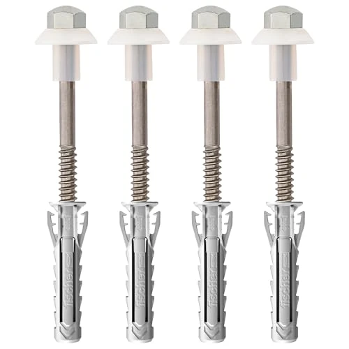 Oferta limitada: Fischer WB - Tacos de acero inoxidable para inodoro y bidé de suelo con orificio vertical, 4 unidades, tornillo de acero inoxidable AISI 430 y tuerca niquelada de 6.44 € a 6.44 € (ahorro 0.00%)