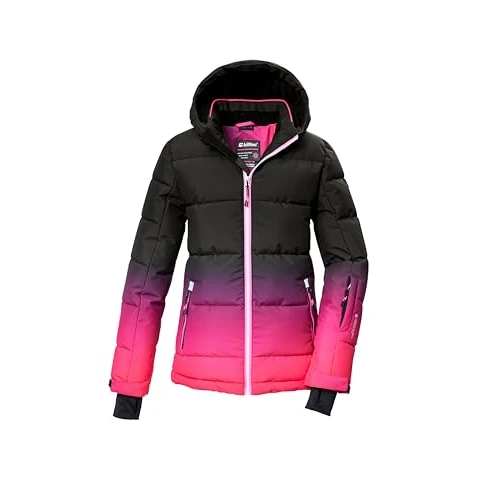 killtec Mädchen Skijacke/Ski-Steppjacke mit Kapuze und Schneefang KSW 330 GRLS SKI QLTD JCKT, pink, 164, 42469-000