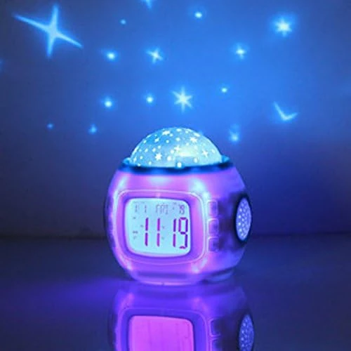 TKMARS Alarm Clock Projection Alarm Clock for Children Alarm Clock Children's Alarm Clock with Night Light Musical Alarm Clock Digital Projector Star Sky Light Alarm Clocks for Boys Girls Baby
