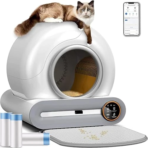 Offerta a tempo: Lettiera autopulente, per gatti automatica, controllo app, design salvaspazio, deodorante ionico/monitor sanitario/65L + 9L con grande capacità con tappetino - 5% da 193.99 € a 183.33 €