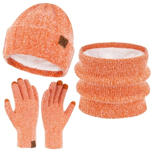 Limitiertes Angebot: ZASFOU Damen Winter Mütze Schal Touchscreen Handschuhe Set Kunst Nerz Samt Strickmütze Beanie Thermo Wintermütze Schals Winterschal Winterhandschuhe Geschenk für Frauen von 26.99 EUR auf 21.59 EUR (Spare 20%)