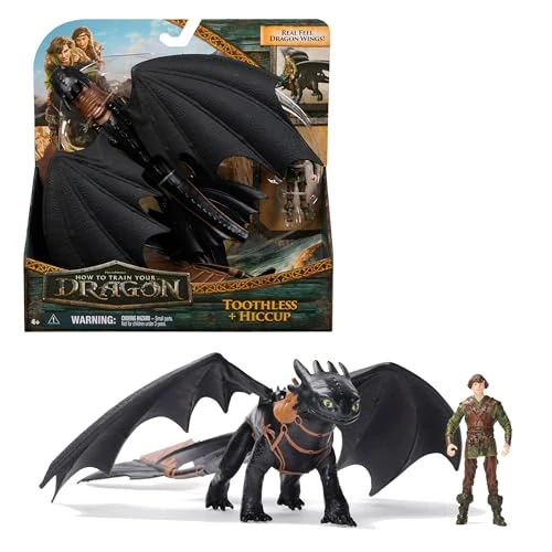 Oferta limitada: Dreamworks Dragons - Pack Figura Dragón y Vikingo: Desdentao y Hipo de Cómo Entrenar a Tu Dragón - Figuras de Acción Articuladas - 6074007 - Juguetes Niños 4 Años + - Regalo Niño 4 Años + de 19.99 € a 11.99 € (ahorro 40%)