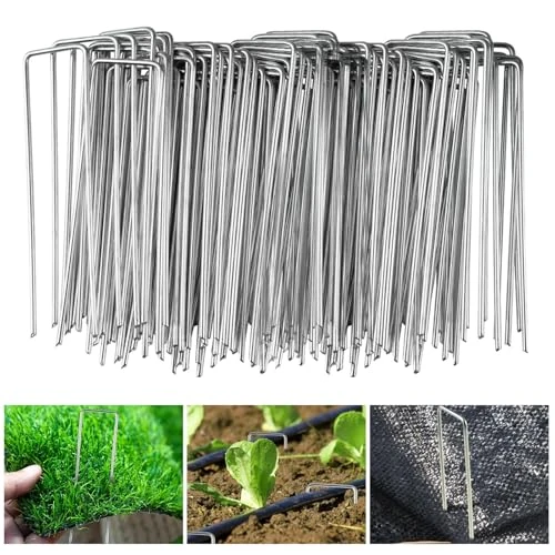 Offre limitée : Velway Lot de 100 Piquets de Fixation pour Jardin - 150x36mm Ø 3mm Piquets de Fixation en Acier Galvanisé Forme de U pour Toiles de Paillages, Grillage et Filets de 13.99 EUR à 12.59 EUR (remise 10%)