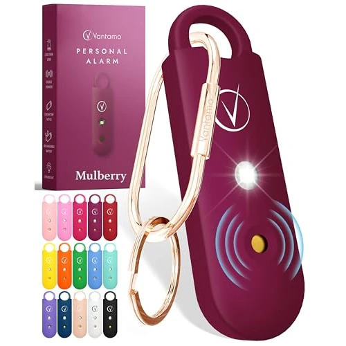 Offerta a tempo: Vantamo Allarme Personale Antiaggressione per Autodifesa Donna Con Doppio 130dB Altoparlante, Kit Autodifesa Femminile Con Luce Luminosa Stroboscopica e Indicatore Di Carica Della Batteria - 43% da 29.99 € a 17.14 €