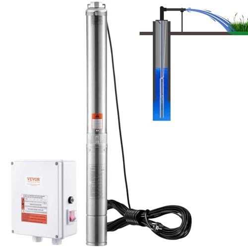 Offre limitée : VEVOR Pompe Immergée pour Puits Profond, 2200 W, Pompe à Eau en Acier Inox, Débit 9,8 m³/h, 144 m, avec Cordon Électrique 19,4 m, Boîtier de Commande Externe, IP68 pour Maison, Irrigation Industrielle de 255.90 € à 242.90 € (5% de remise)
