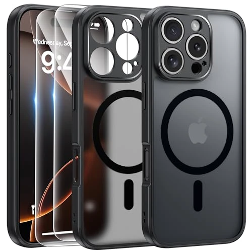 FLLAO 3 in 1 Handyhülle Kompatibel für 1 6 P M Hülle mit 2 Stück Schutzfolie und, Weiches TPU Silikon Stoßfest Schutzhülle Case für 1 6 P M