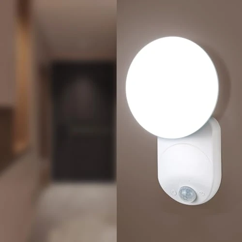 Luce LED Sensore Movimento USB Ricaricabile 3000K 4500K 6000K, Lampada da muro Senza Corrente con 5000mAh Batteria, Luci Sensore Interno con Telecomando per Garage Cantina Corridoio Cameretta Bagno