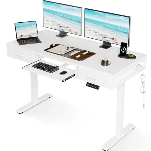 Oferta limitada: OffiGo Escritorio Elevable Electrico con Cajón, 120cm Mesa Elevable Escritorio con Bandeja para Teclado, Mesa Regulable Altura con Carga, Standing Desk, Negro de 137.99 EUR a 91.19 EUR (ahorro 34%)