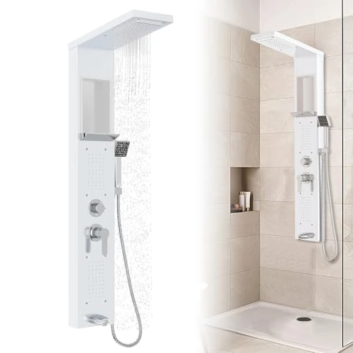 Oferta limitada: Froadp Panel de lluvia, sistema de 5 funciones, montaje en pared, juego de ducha con ducha de mano y masaje de 109.99 € a 109.99 € (ahorro 0.00%)