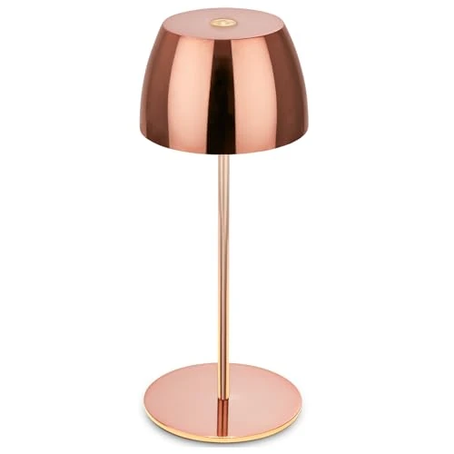 Offerta a tempo: BRILONER - Mini lampada da tavolo LED senza fili IP44 con touch, dimmerabile, batteria ricaricabile e sorgente luminosa intercambiabile, 8x20 cm (DxH), oro rosa lucido - 40% da 24.95 € a 14.95 €