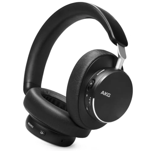 Offerta a tempo: AKG N9 Hybrid Over-Ear Headphones – Audio cristallino wireless, Cancellazione attiva del rumore adattiva, Qualità delle chiamate certificata Zoom, 100h di autonomia, Bluetooth, USB-C, Nero - 40% da 249.00 € a 149.00 €