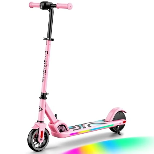 Offerta a tempo: FanttikRide C9 Pro Monopattino Elettrico per Bambini 120-160 cm, Luci Arcobaleno Colorate, 8/13/16 km/h, Autonomia di 8 km, Display LED, Altezza Regolabile, Pieghevole, per Bambini fino a 60 kg, Rosa - 32% da 219.99 € a 149.99 €