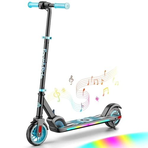 FanttikRide C9 Apex Electric Scooter for Kids 4ft to 5.2ft - 5.2ft - 1.6m - Bluetooth Speaker, Rainbow Lights, 5/8/10MPH, 5 Mile Range, Adjustable Height, Foldable, for Kids up to