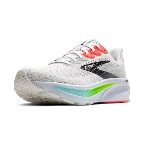 Offre limitée : Brooks Homme Ghost 17 Sneaker, White/Pink Clay/Gecko, 48.5 EU de 150.00 € à 117.98 € (21% de remise)