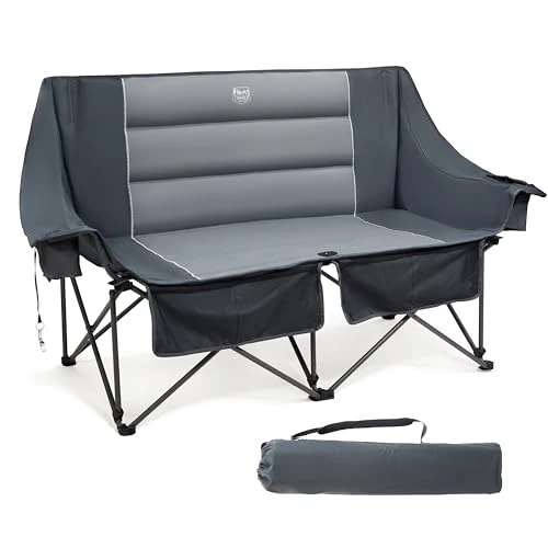 Offerta a tempo: TIMBER RIDGE Sedia da Campeggio Pieghevole per 2 Persone, da Campeggio, 320 kg, Larghezza della Seduta 124 cm, per Esterni, XXL, 2 Posti, con Tasche Laterali, Schienale Alto, per Esterni, Giardino - 56% da 119.99 € a 52.99 €