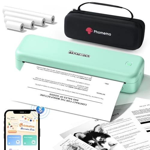 Limited offer: Phomemo Portable Printers Wireless for Travel Upgraded, M834 Bluetooth Thermal Printer 8.5" x 11"& A4 Size,Inkless Mobile Printer with Carry Case for Travel,Office,School,Car,Home,Black from 119.39 EUR to 83.57 EUR (save 30%)