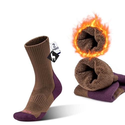 Alpaca Socks, Compression Socks, Padded Wool Socks, Trekking Socks for Men and Women, Size 35-51, brown, 43-47