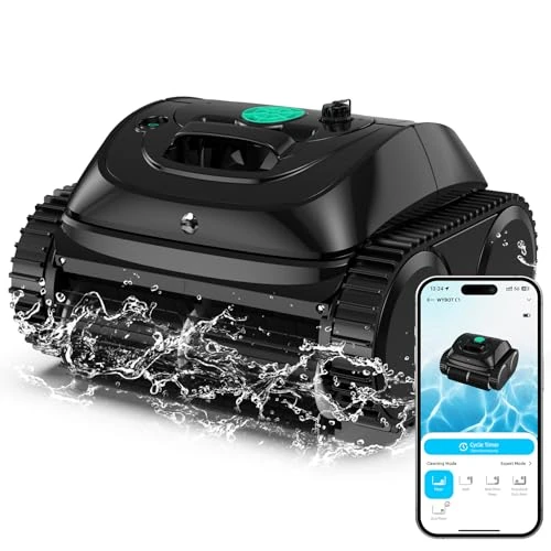 Offerta a tempo: WYBOT C1 Robot Pulitore per Piscine con Pianificazione Intelligente del Percorso, Pulizia Fondo/Pareti/Linea dell'Acqua, Robot Piscina con Triplo Motore Migliorato Funziona per 150 Mins, Fino a 150㎡ - 28% da 549.00 € a 396.14 €