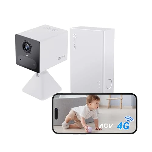 Offerta a tempo: EZVIZ 4G LTE 2K Telecamera da Interno, Telecamera a Batteria Power Bank, Audio Bidirezionale, Rilevamento di Persone, Registrazione Time-Lapse, Modalità AOV, Senza Fili, CB2 Kit Bianco - 45% da 109.99 € a 59.99 €