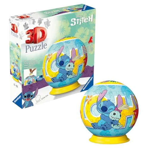Offre limitée : Ravensburger - Puzzle 3D Ball - Stitch - A partir de 6 Ans - 72 pièces numérotées à Assembler sans Colle - Support Inclus - Diamètre : 13 cm - 11596 de 15.84 EUR à 12.99 EUR (remise 18%)