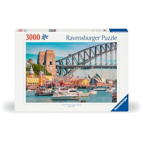 Offerta a tempo: Ravensburger Puzzle 3000 Pezzi Secret Sydney – Puzzle Adulti +14 anni, 121 x 80 cm, Puzzle per Adulti per Esperti Sydney, Idee Regalo - 7% da 44.99 € a 42.00 €