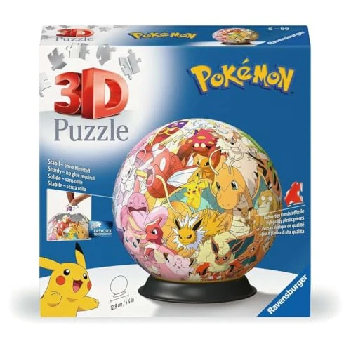 Limitiertes Angebot: Ravensburger 3D Puzzle 11595 - Puzzle-Ball Pokémon Kanto Region - Puzzleball aus dreidimensionalen Puzzleteilen - für große und kleine Pokémon Fans ab 6 Jahren von 18.99 EUR auf 13.00 EUR (Spare 32%)