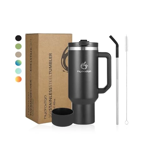 Limited offer: hydro2go Tumbler with Straw and Lid, 1200 ml | Keeps Drinks Hot up to 10h, Cold up to 12h | BPA-Free, Dishwasher Safe, Travel Insulated Cup from 28.89 EUR to 25.42 EUR (save 12%)