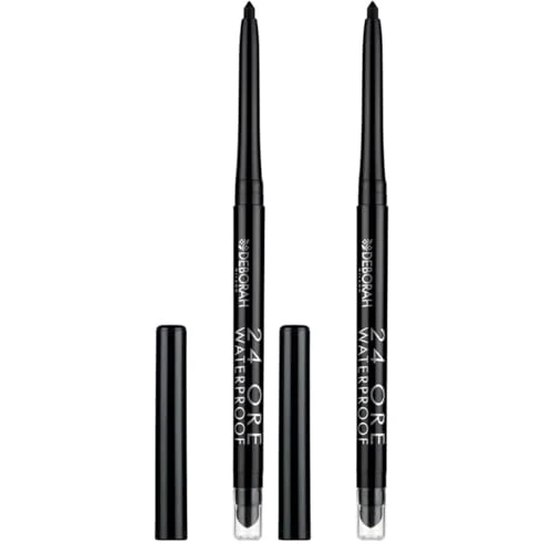 Deborah Milano, Perfilador de ojos negro waterproof - 30 ml (Paquete de 2)