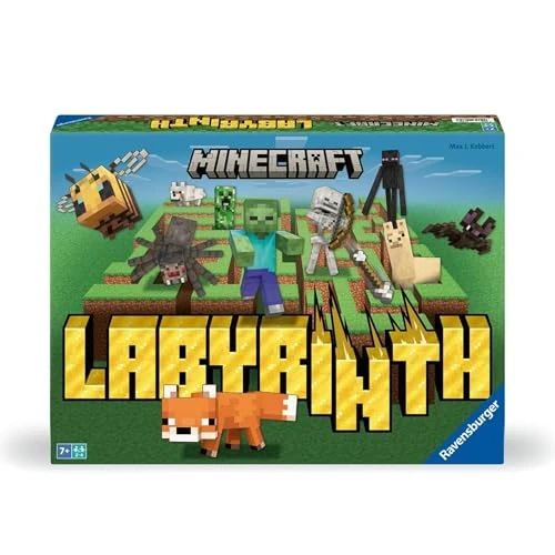 Ravensburger - Labirinto Minecraft | Gioco Da Tavolo Bambini 7 Anni O Più | Labirinto Gioco Da Tavolo Per 2-4 Giocatori | Labyrinth Gioco Da Tavoloi | Idea Regalo Per Bambini 7+ Anni