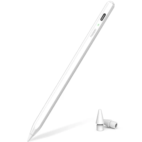 Metapen Air 8 Stylet pour iPad 2018-2025, Pencil iPad 7/8/9/10/11 A16, Mini 5/6, Air 3/4/5/M2/M3, Pro M4/13/12.9/11 Pouces, Stylet iPad avec Précision de Pixel, Rejet de Palme, Crayon à Charge Rapide