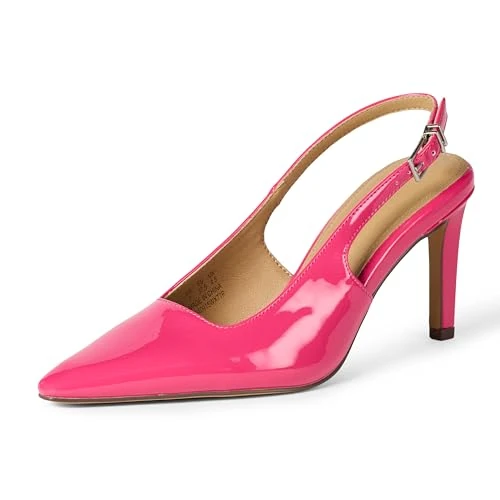 Amazon Essentials Women's Slingback Heels, Hot Pink Patent, 8.5