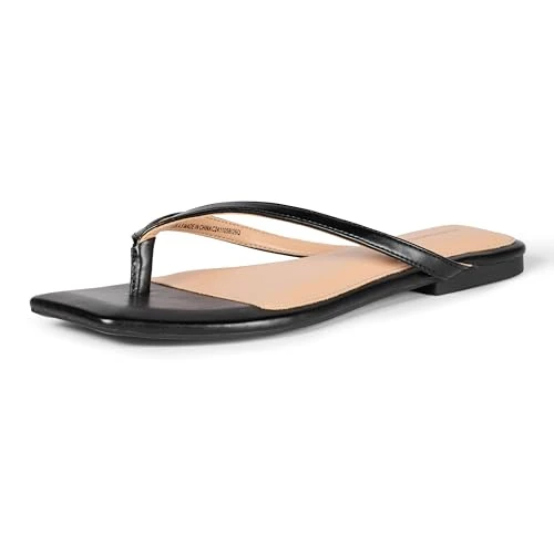 Tijdelijke aanbieding: Amazon Essentials dames Aewm31199Thong Sandalen, Zwart Kunstleer, 5 US van 17.02 € naar 13.92 € (18.21% korting)