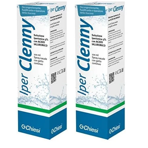 Offerta a tempo: Iper Clenny Spray Nasale - Soluzione Salina Ipertonica - Per Adulti e Bambini - Azione Decongestionante e Fluidificante - Raffreddore, Rinite, Rinosinusite - 2 Spray da 100ml - 60% da 24.00 € a 9.58 €