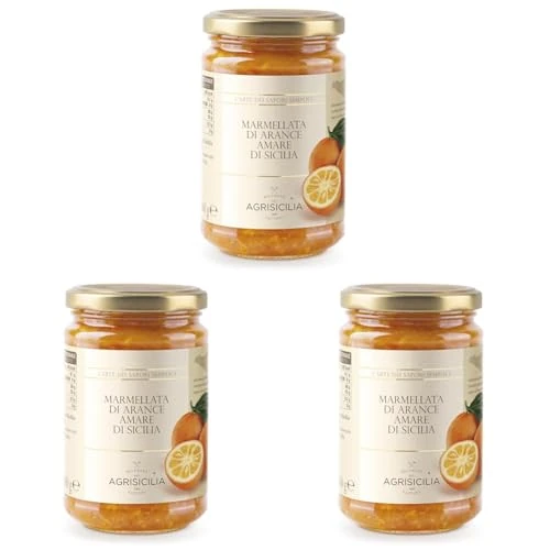 Offerta a tempo: Agrisicilia Marmellata di Arance Amare di Sicilia (Confezione da 3) - 33% da 9.87 € a 6.63 €