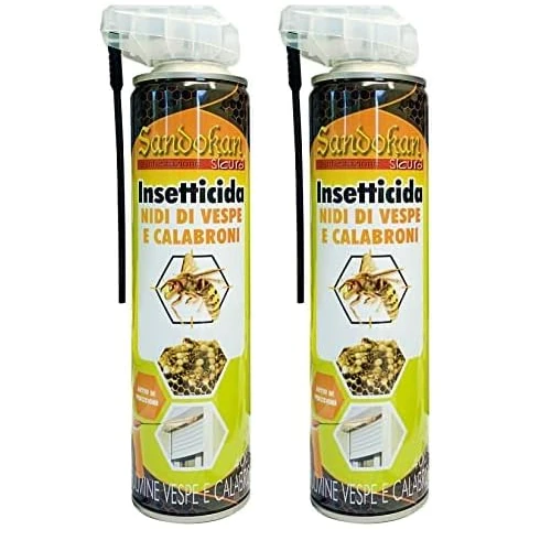 Offerta a tempo: Insetticida Nidi di Vespe e Calabroni con Getto di precisione ml.400 Sandokan (Confezione da 2) — 12% da 17,98 € a 15,80 €