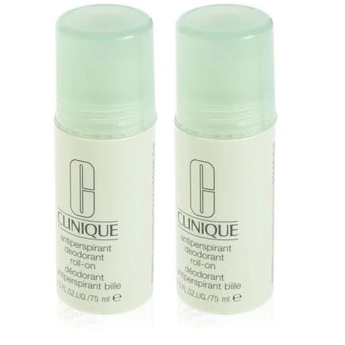Clinique Desodorante Anti-Transpirante Roll-On, 75 ml (El diseño puede variar) (Paquete de 2)
