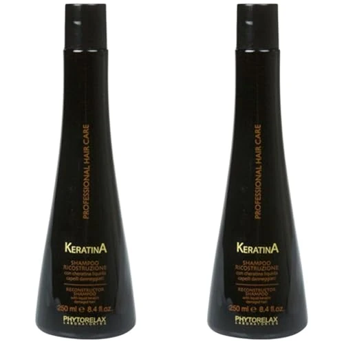 Offerta a tempo: Phytorelax Laboratories Shampoo Ricostruzione con Keratina - 250 ml (Confezione da 2) - 45% da 17.30 € a 9.48 €