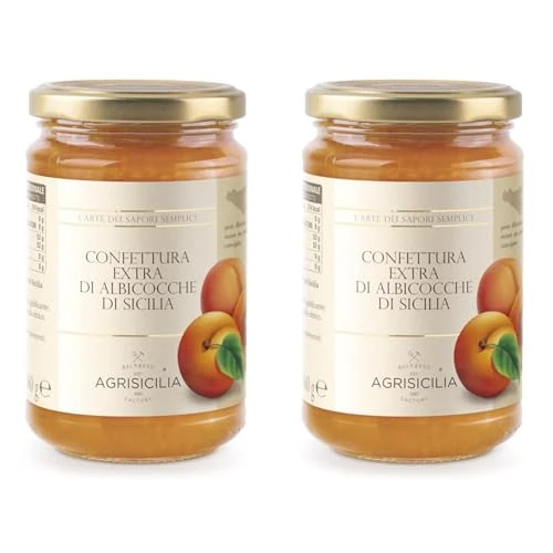 Offerta a tempo: Agrisicilia Confettura extra di Albicocche di Sicilia (Confezione da 2) — 9% da 7,98 € a 7,30 €