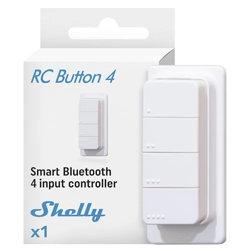 Offre limitée : Shelly BLU RC Button 4 - Bouton télécommande Bluetooth pour Domotique, Support magnétique, Contrôle dispositifs connectés, actions et scènes, Pile 2 ans, Multi-clic, Compatible Home Assistant de 23.60 € à 23.60 € (0.00% de remise)