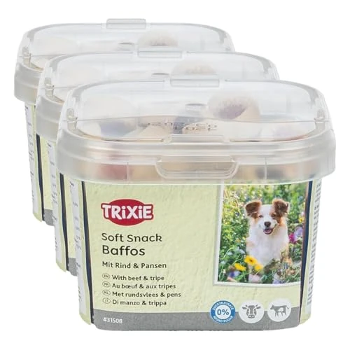 Offerta a tempo: Trixie Soft Snack Baffos con Manzo e Trippa 140 gr (Confezione da 3) - 66% da 24.60 € a 8.37 €