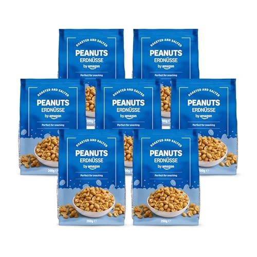 by Amazon Geröstete und gesalzene Erdnüsse, 200 g, 7 Stück