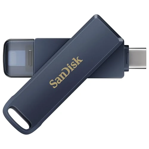 Offerta a tempo: SanDisk 64GB Phone Drive chiavetta USB per iPhone/iPad, PC e Mac (2-in-1 archiviazione iPhone, con connettori Lightning e USB-C Backup Automatico, Protezione Tramite Password) Metallic Sky - 19% da 59.99 € a 48.59 €