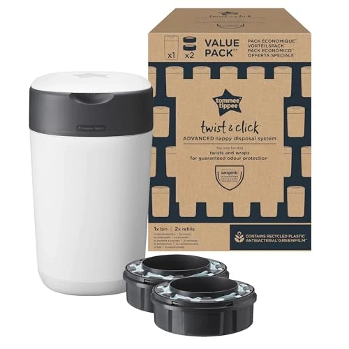 Offerta a tempo: Tommee Tippee Twist and Click Advanced Nappy Bin - 77.39% da 75.15 € a 16.99 €