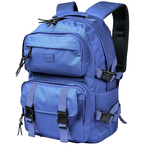 Oreunik Schoolrugzak voor meisjes en jongens, tieners, lichtgewicht rugzak voor dames en heren voor school, casual reisrugzak, 15 inch laptoprugzak, waterafstotend, college dagrugzak, blauw, Basic