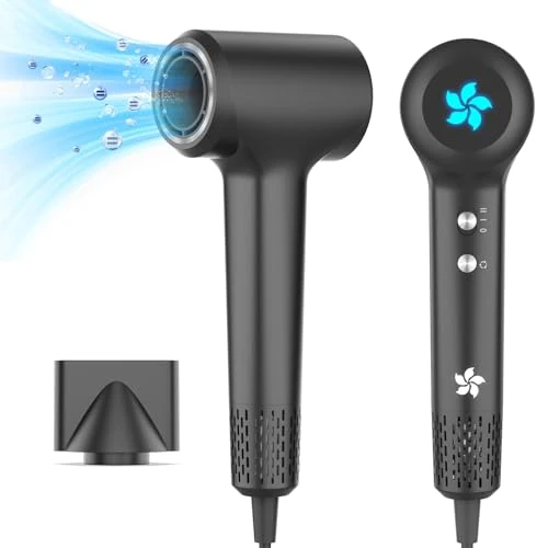 Jonowa suszarka do włosów, profesjonalna suszarka do włosów 1500 W, suszarka plazmowa 400 milionów, szybkie suszenie 110000 obr./min wysoka prędkość do podróżnego suszarki, 57 dB niski poziom hałasu