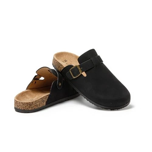 Oferta limitada: JOMIX Zapatillas Casa Mujer Zuecos Piel con Hebilla Pantuflas Cerradas con Plantilla Ortopédica Zapatillas Mujer Casa Comodas Invierno MD9516-1, Negro, 40 EU de 26.95 € a 21.55 € (ahorro 20%)
