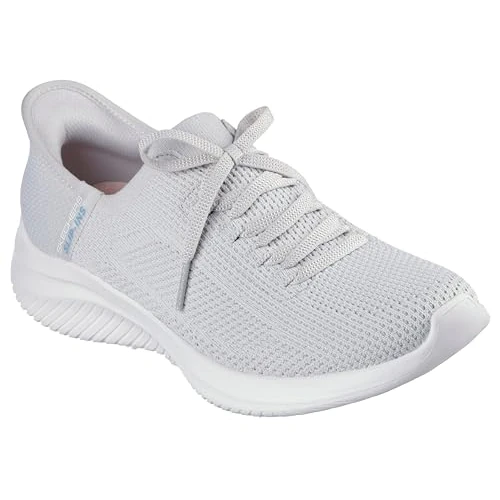 Limited-time offer: Skechers Women's Ultra Flex 3.0 Elevated Motion Slip-On Sneakers, Light Gray Knit/Trim, 4 UK from 89.00 GBP to 64.93 GBP (save 27%)