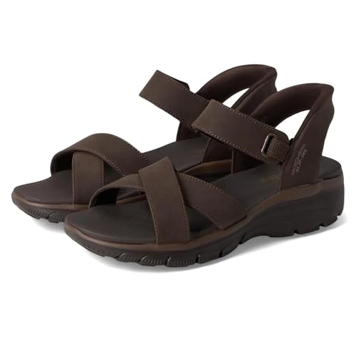 Limited-time offer: Skechers Women's Easy Going Somewhere Sunny Slip-On Sneakers, Chocolate Duraleather/Gore, 6.5 UK from 64.00 £ to 45.68 £ (save 28.62%)