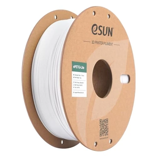 Offre limitee: Filament 3D eSUN PETG 1.75 mm, Blanc Solide, 1 kg (2.2 LBS), Polyéthylène téréphtalate glycol de 13.59 EUR a 12.26 EUR (economie 10%)
