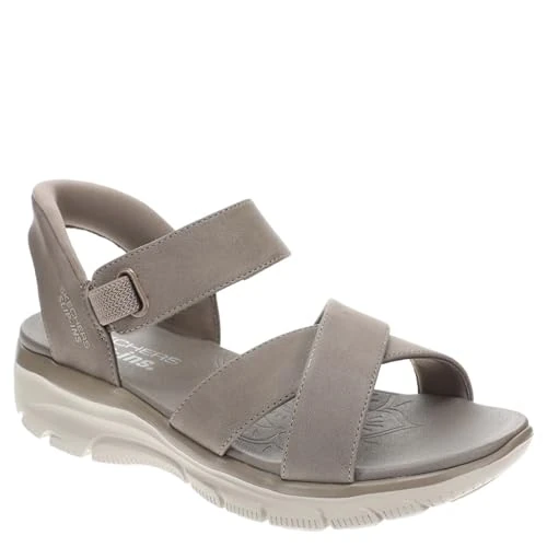 Limited-time offer: Skechers Women's Easy Going Somewhere Sunny Slip-On Sneakers, Taupe Duraleather/Gore, 5 UK from 64.00 £ to 50.18 £ (save 22%)